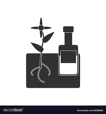 Black icon on white background plant with bottle vector image