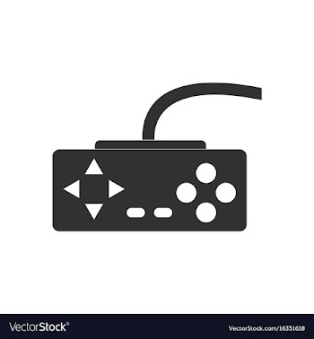 Black icon on white background playing joystick vector image