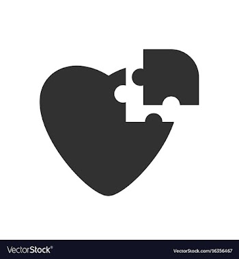 Black icon on white background puzzle heart vector image