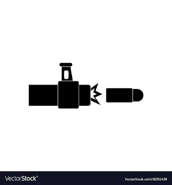 Black icon on white background rifle bullet shot vector image