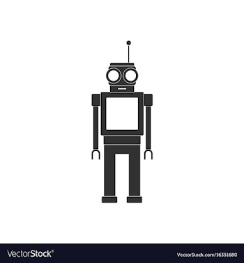 Black icon on white background robot toy with vector image