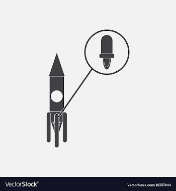Black icon on white background rocket and engine vector image