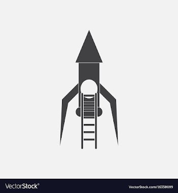 Black icon on white background rocket and ladder vector image