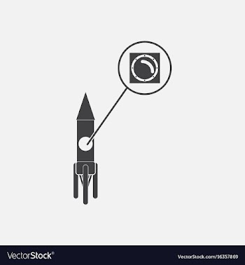 Black icon on white background rocket and porthole vector image