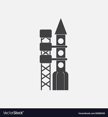 Black icon on white background rocket station vector image