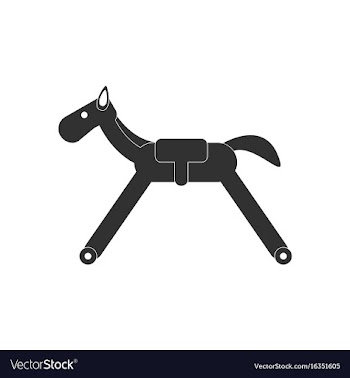 Black icon on white background rocking horse vector image