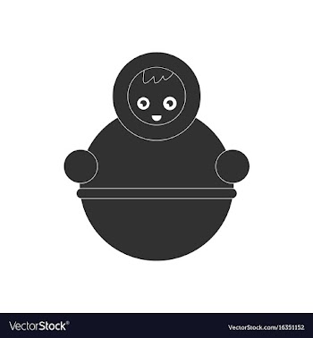 Black icon on white background russian doll vector image
