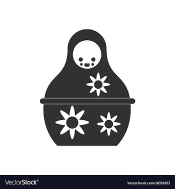 Black icon on white background russian doll vector image