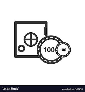 Black icon on white background safe and chips vector image