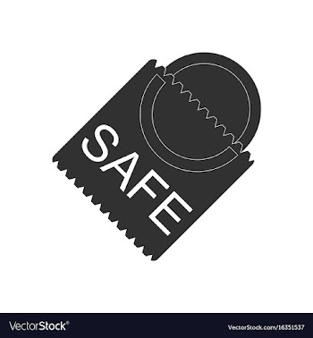 Black icon on white background safe condom vector image