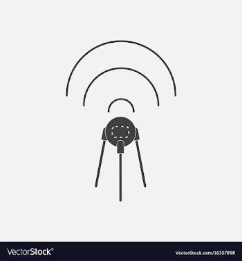 Black icon on white background satellite and waves vector image