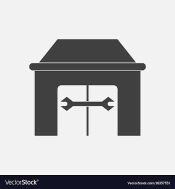 Black icon on white background service station vector image