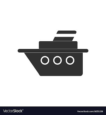 Black icon on white background ship silhouette vector image