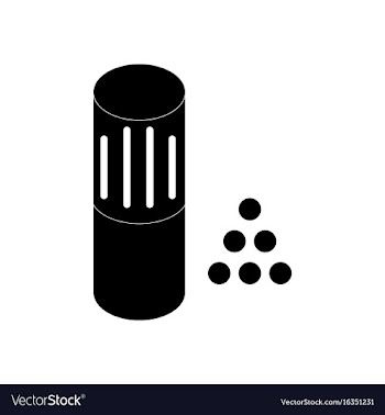 Black icon on white background shotgun bullet vector image