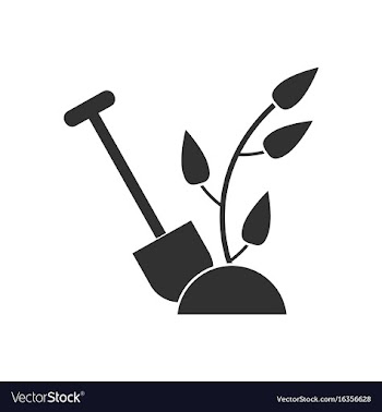 Black icon on white background shovel and plant vector image