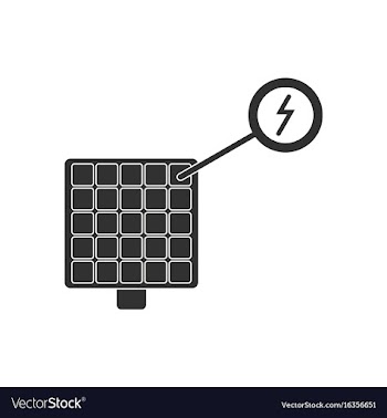 Black icon on white background solar panel and vector image