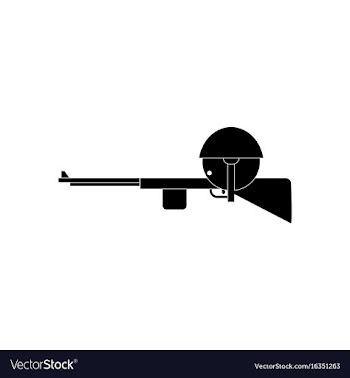 Black icon on white background soldier with rifle vector image
