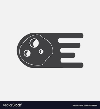 Black icon on white background space meteorite vector image
