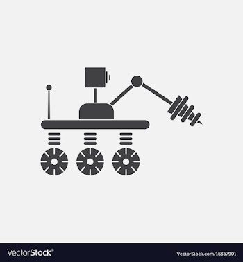 Black icon on white background space robot vector image