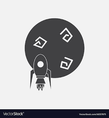 Black icon on white background space rocket and vector image