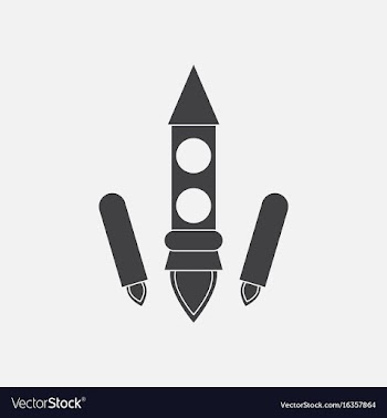 Black icon on white background space rocket start vector image