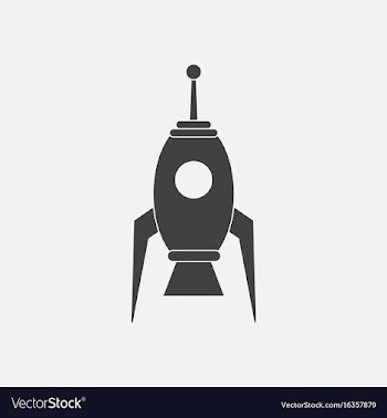 Black icon on white background space rocket vector image