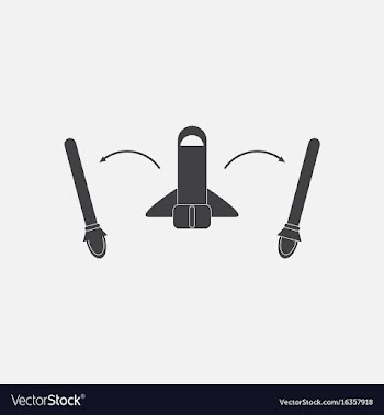 Black icon on white background space shuttle start vector image