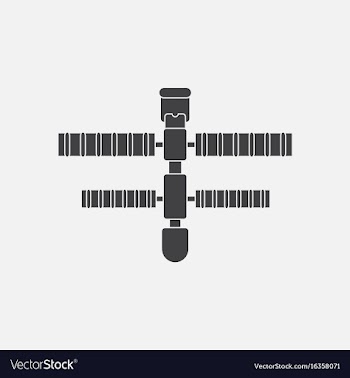 Black icon on white background space station vector image