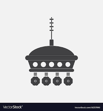 Black icon on white background spacecraft and vector image