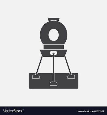 Black icon on white background spacecraft on land vector image