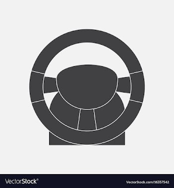 Black icon on white background steering wheel vector image