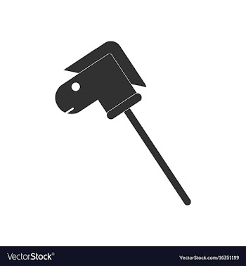 Black icon on white background stick horse toy vector image