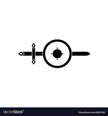 Black icon on white background sword and shield vector image