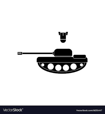 Black icon on white background tank and mortar vector image