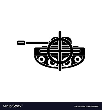 Black icon on white background tank at gunpoint vector image