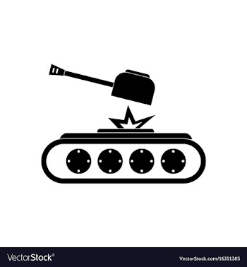 Black icon on white background tank explosion vector image