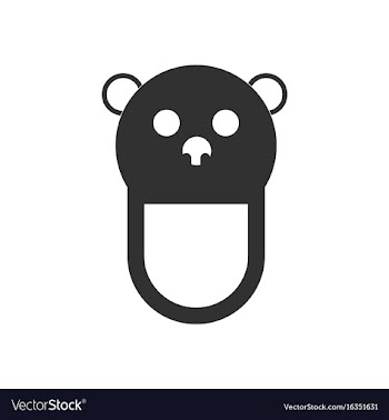 Black icon on white background teddy bear bib vector image