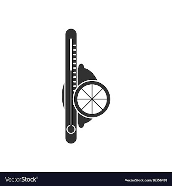 Black icon on white background thermometer with vector image