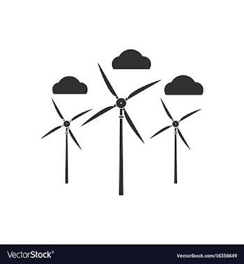Black icon on white background three wind turbines vector image