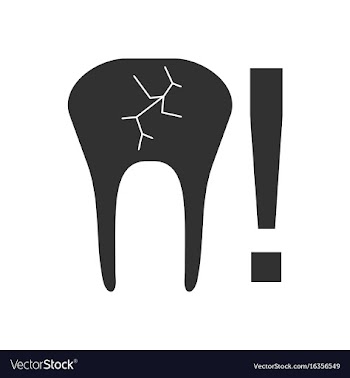 Black icon on white background tooth fracture vector image