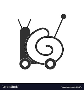 Black icon on white background toy snail vector image