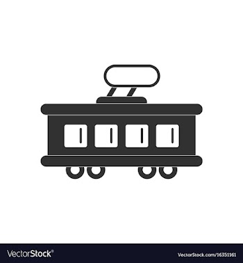 Black icon on white background tram silhouette vector image