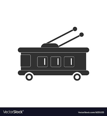 Black icon on white background trolleybus vector image