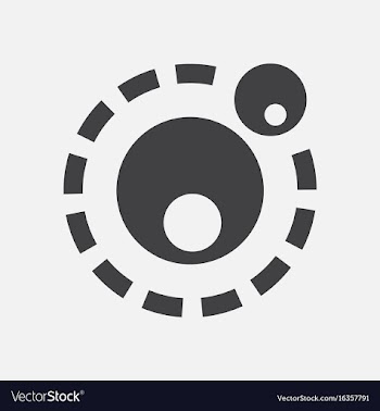 Black icon on white background two atoms vector image