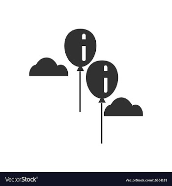 Black icon on white background two balloons in sky vector image