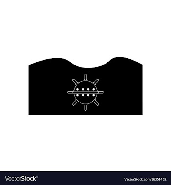 Black icon on white background underwater naval vector image