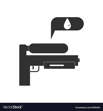 Black icon on white background water gun vector image