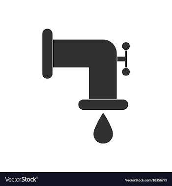 Black icon on white background water pipe and drop vector image