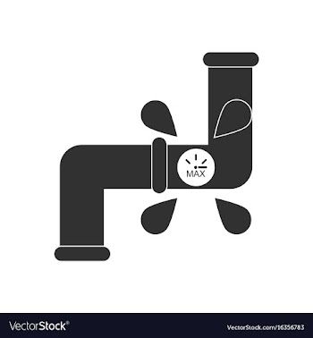 Black icon on white background water pipe vector image