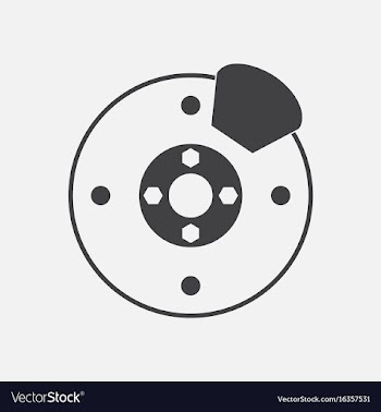 Black icon on white background wheel and brake vector image